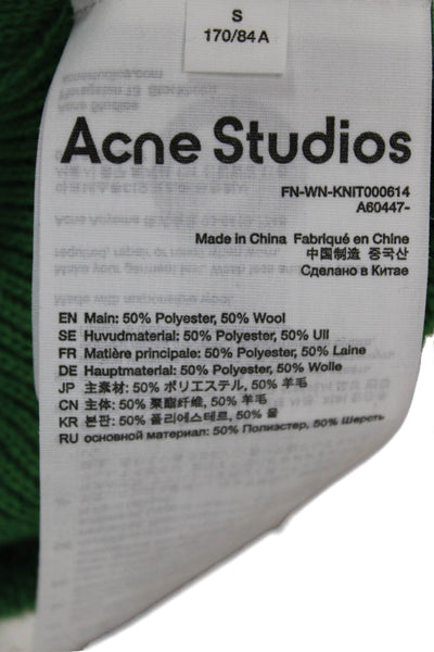 ACNE Studios Women Pullover Sweater Mock Neck Green Long Sleeve Size S