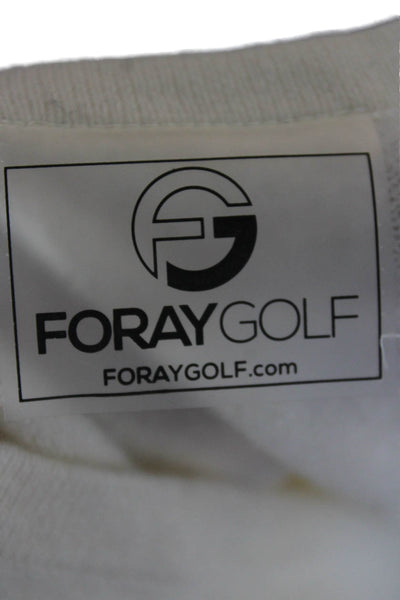 Foray Golf Womens Cashmere V-Neck Pullover Sweater Ivory Long Sleeve Size S