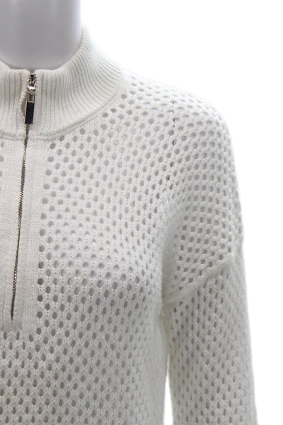 J. Society Women Pullover Sweater White Mock Neck Cotton Long Sleeve Size XS