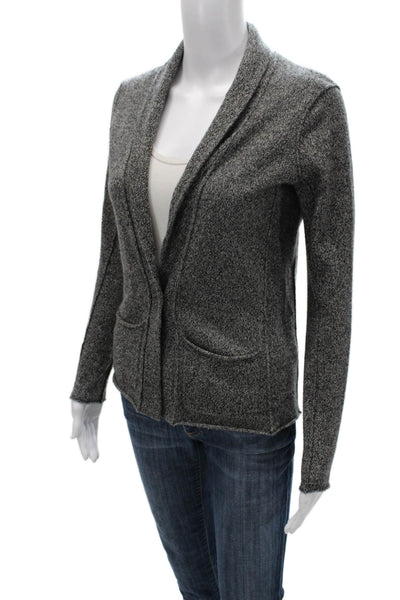 Autumn Cashmere Women Cardigan 100% Cashmere Gray Collared Button Size S