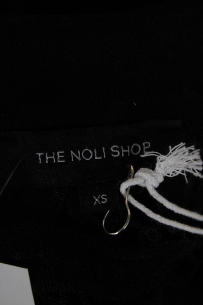 The Noli Shop Womens Basic Jacket Black Floral Longsleeve Size XS