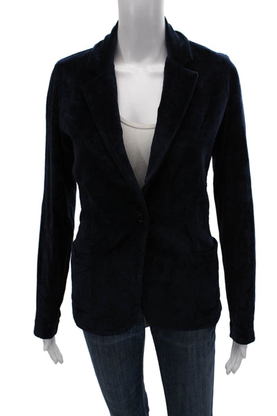 Majestic Filatures Womens Basic Jacket Blue Button Long Sleeve Cotton Size 1