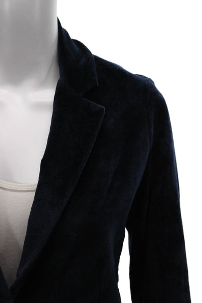 Majestic Filatures Womens Basic Jacket Blue Button Long Sleeve Cotton Size 1