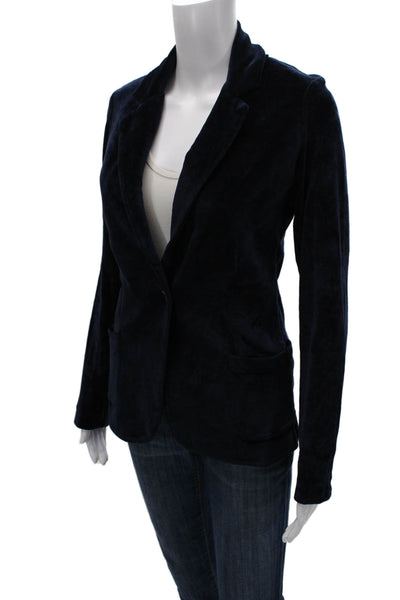 Majestic Filatures Womens Basic Jacket Blue Button Long Sleeve Cotton Size 1