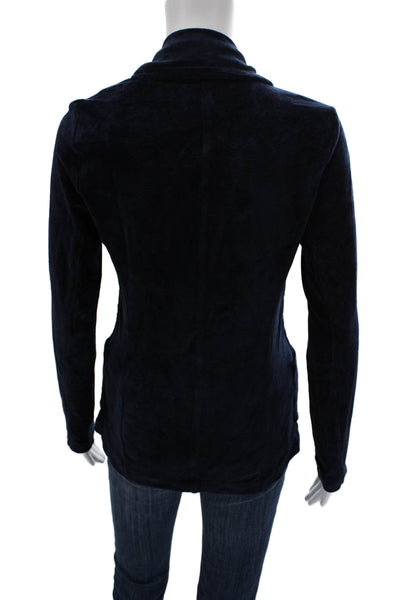 Majestic Filatures Womens Basic Jacket Blue Button Long Sleeve Cotton Size 1