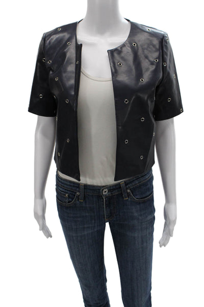 J. Society Unisex Adults Biker Jacket Blue Short Sleeve Polyurethane Size XS