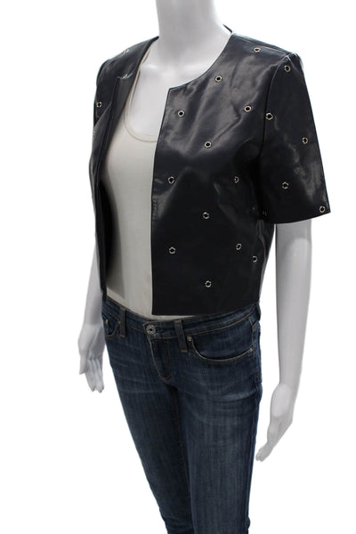 J. Society Unisex Adults Biker Jacket Blue Short Sleeve Polyurethane Size XS