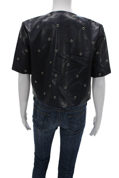 J. Society Unisex Adults Biker Jacket Blue Short Sleeve Polyurethane Size XS