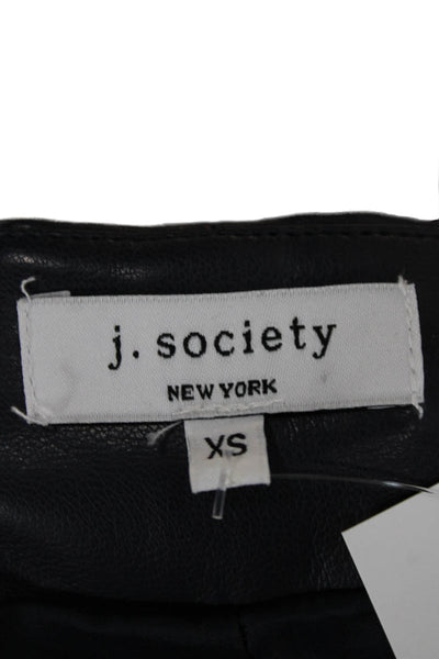 J. Society Unisex Adults Biker Jacket Blue Short Sleeve Polyurethane Size XS