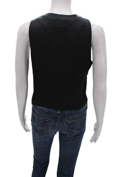 Zadig & Voltaire Unisex Vest Black V Neck Button Polyester Size XS