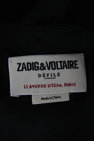 Zadig & Voltaire Unisex Vest Black V Neck Button Polyester Size XS