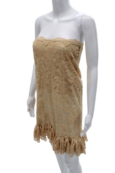 Rabanne Womens Mini Dress Beige Sweetheart Sleeveless Button Polyamide Size 34