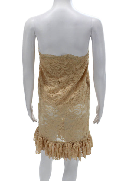 Rabanne Womens Mini Dress Beige Sweetheart Sleeveless Button Polyamide Size 34