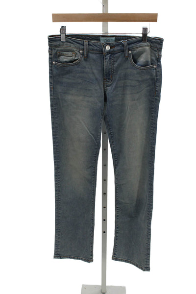 Revice Womens Straight Jeans Blue Mid Rise Button Size 30
