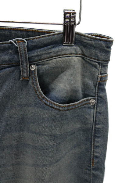 Revice Womens Straight Jeans Blue Mid Rise Button Size 30