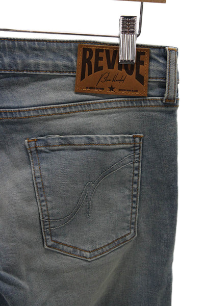 Revice Womens Straight Jeans Blue Mid Rise Button Size 30