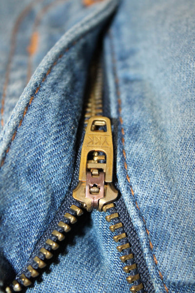 Revice Womens Straight Jeans Blue Mid Rise Button Size 30