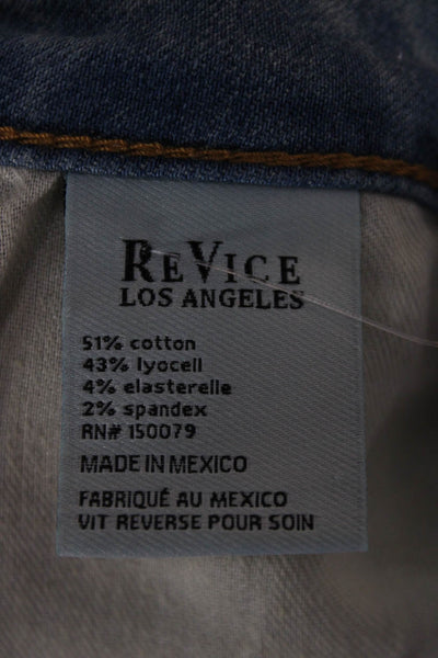 Revice Womens Straight Jeans Blue Mid Rise Button Size 30