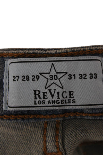 Revice Womens Straight Jeans Blue Mid Rise Button Size 30