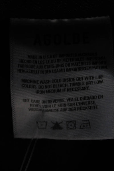 Agolde Womens Black Maxi Skirt Cotton Zip Long Size 27