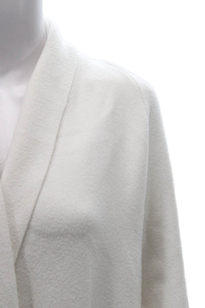 Zara Women Shawl Collar White Cardigan Long Sleeve Size M