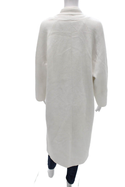 Zara Women Shawl Collar White Cardigan Long Sleeve Size M