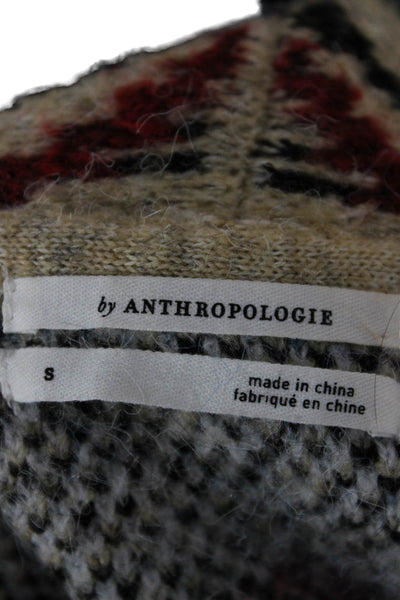 Anthropologie Women Cardigan Multicolor Animal Print Long Sleeve Size S