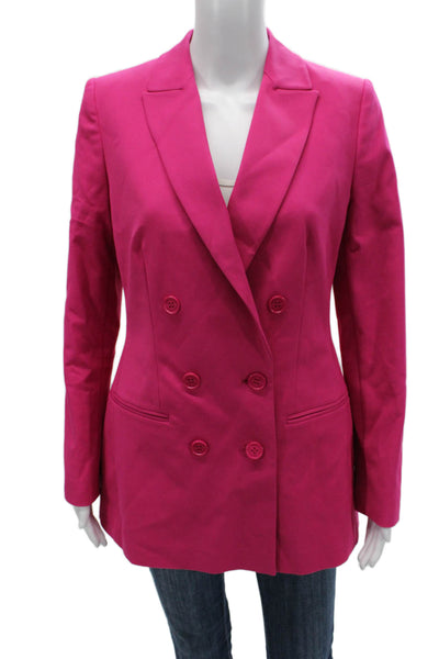 Karen Millen Womens Double Breasted Pink Blazer Long Sleeve Size 8