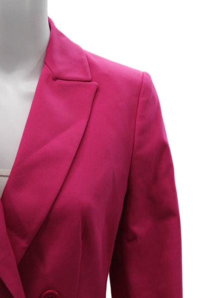 Karen Millen Womens Double Breasted Pink Blazer Long Sleeve Size 8