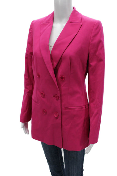 Karen Millen Womens Double Breasted Pink Blazer Long Sleeve Size 8