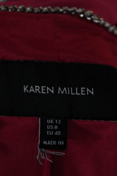 Karen Millen Womens Double Breasted Pink Blazer Long Sleeve Size 8