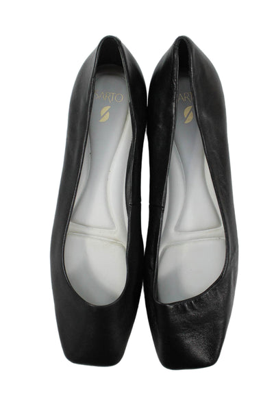 Sarto Womens Leather Amaya Slide On Ballet Flats Black Size 9 Medium