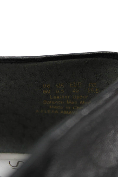 Sarto Womens Leather Amaya Slide On Ballet Flats Black Size 9 Medium