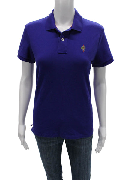 Ralph Lauren Golf Womens Purple Cotton Collared Short Sleeve Polo Size M