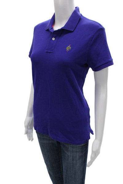 Ralph Lauren Golf Womens Purple Cotton Collared Short Sleeve Polo Size M