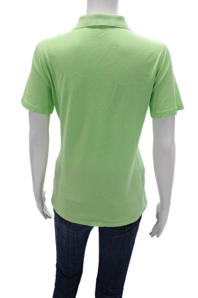 Peter Millar Women Green Collared Polo Short Sleeve Cotton Blend Size M