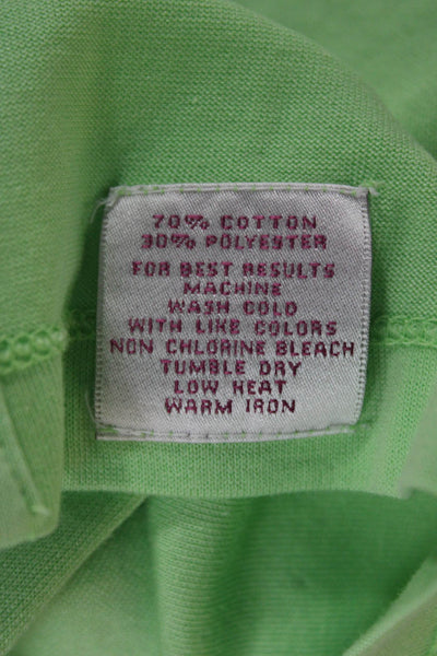 Peter Millar Women Green Collared Polo Short Sleeve Cotton Blend Size M
