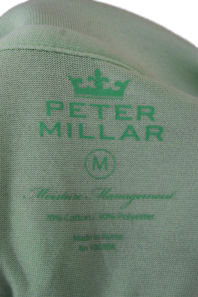 Peter Millar Women Green Collared Polo Short Sleeve Cotton Blend Size M
