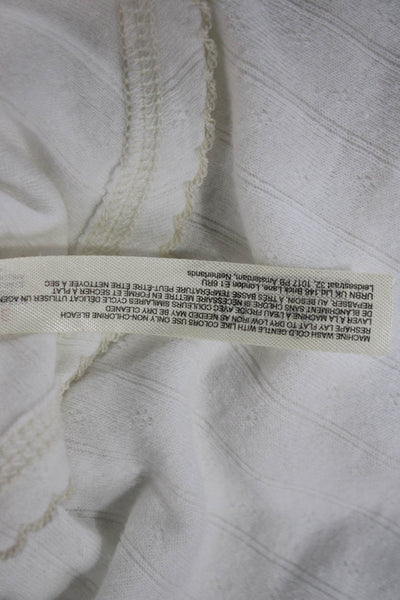 Intimately Free People Women Basic V-Neck Long Sleeve T-Shirt White Size M