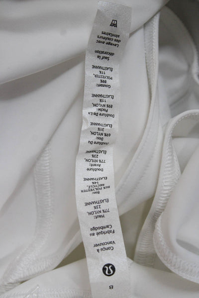 Lululemon Womens Tennis Dress White Sleeveless Zip Nylon Short Size 8
