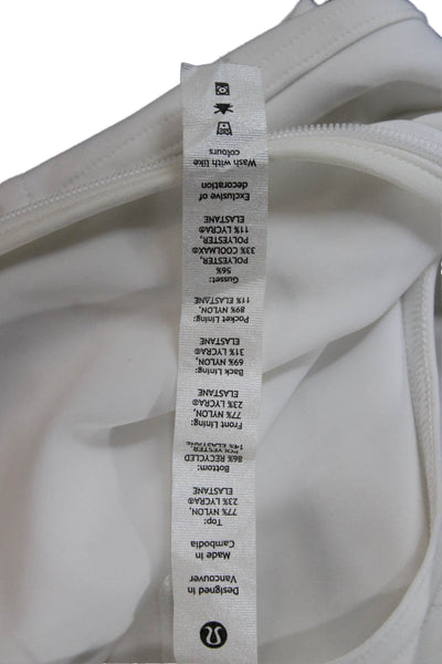 Lululemon Womens Tennis Dress White Sleeveless Zip Nylon Short Size 8