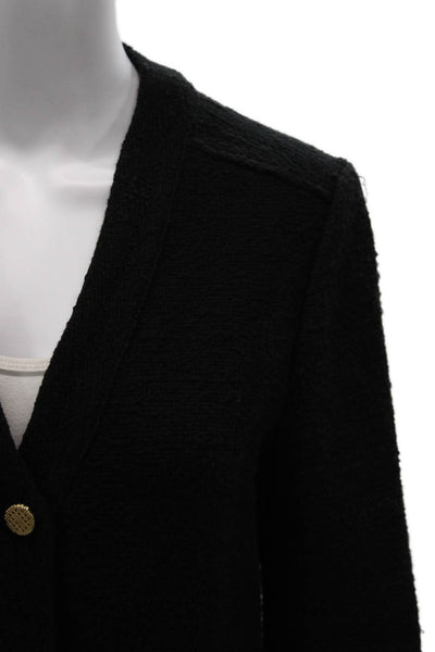 Zara Women Basic Jacket Black Knit V Neck Button Long Sleeve Size S