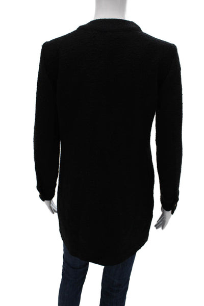 Zara Women Basic Jacket Black Knit V Neck Button Long Sleeve Size S