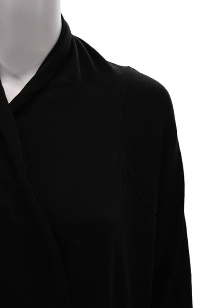 Donna Karan New York Womens Cardigan Sweater Black Collared Long Sleeve Size S