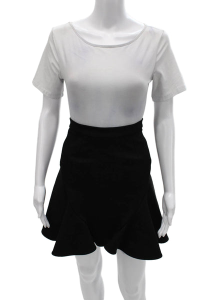 Cushnie Et Ochs Women Flare Mini Skirt Black Zip Size 2