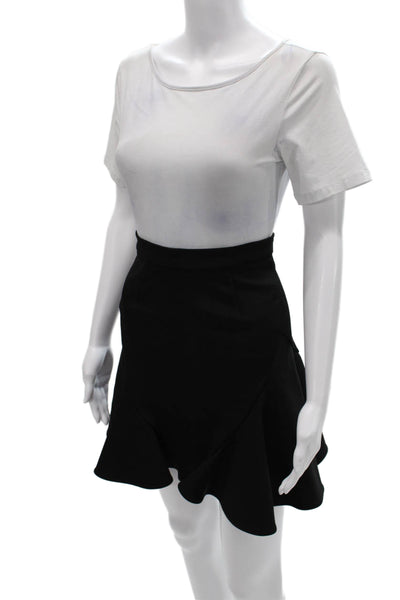 Cushnie Et Ochs Women Flare Mini Skirt Black Zip Size 2