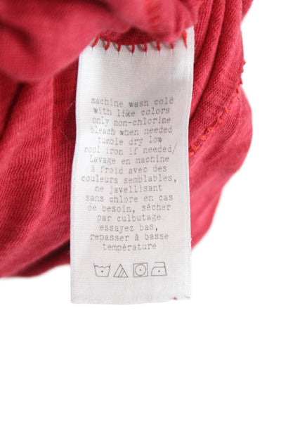 Rag & Bone Womens Basic T Shirt Red Cotton Scoop Neck Long Sleeve Size S