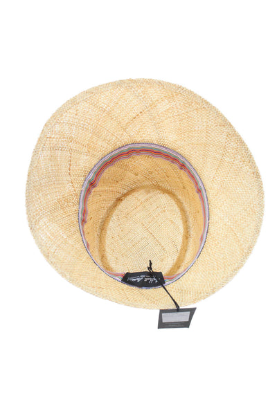 Raffaello Bettini Womens Straw Bow Detail Woven Bucket Hat Beige Size M