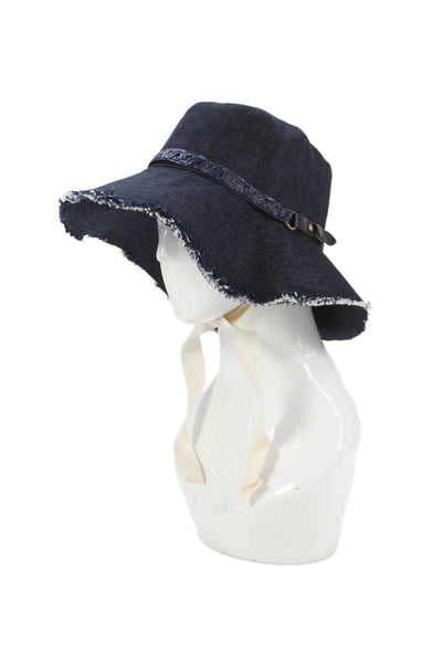 Raffaello Bettini Womens Cotton Denim Braided Detail Bucket Hat Blue Size L