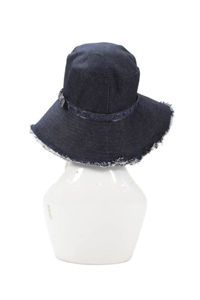 Raffaello Bettini Womens Cotton Denim Braided Detail Bucket Hat Blue Size L